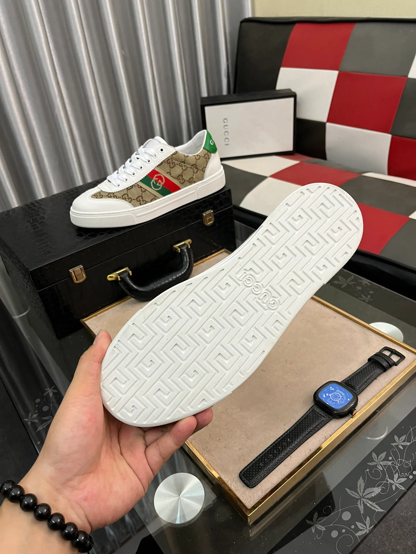 Men's shoes 💰400⌚️⌚️《Gucci*》The latest hot-selling casual shoes, top brand [seduce] luxury~purchase, top~quality. [Strong] The upper is made of imported breathable mesh with material ➕ breathable sports lining (•) and fine workmanship. Original personalized fashionable soft rubber wear-resistant outsole, size: 38-443⃣️colors available